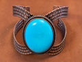 Southwestern Copper Twisted-Wire Turquoise Cuff Bracelet