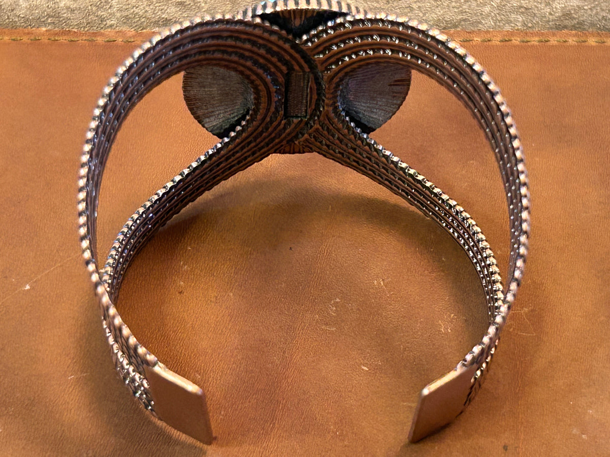 Southwestern Copper Twisted-Wire Turquoise Cuff Bracelet