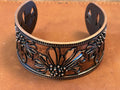 Copper Cutout Floral Wide Cuff Bracelet