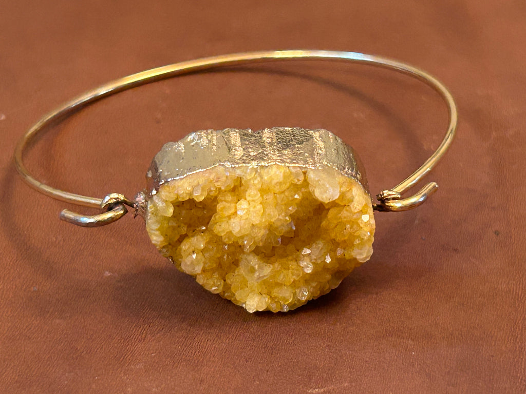 Golden Druzy Bangle Bracelet