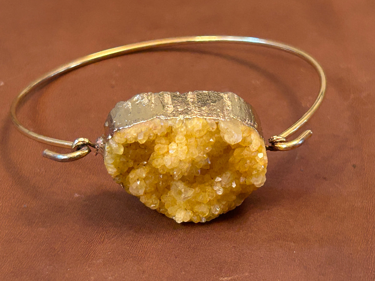 Golden Druzy Bangle Bracelet
