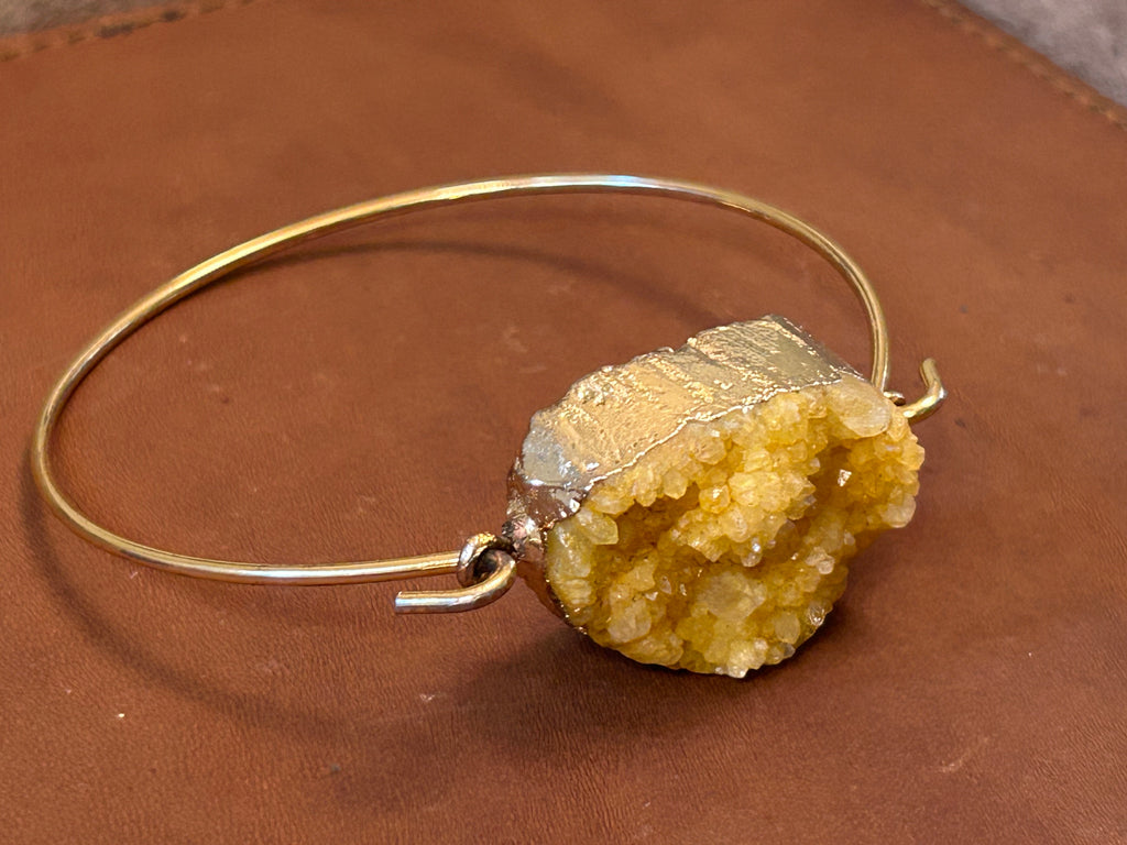 Golden Druzy Bangle Bracelet