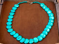 Turquoise Disc Bead Statement Collar Necklace