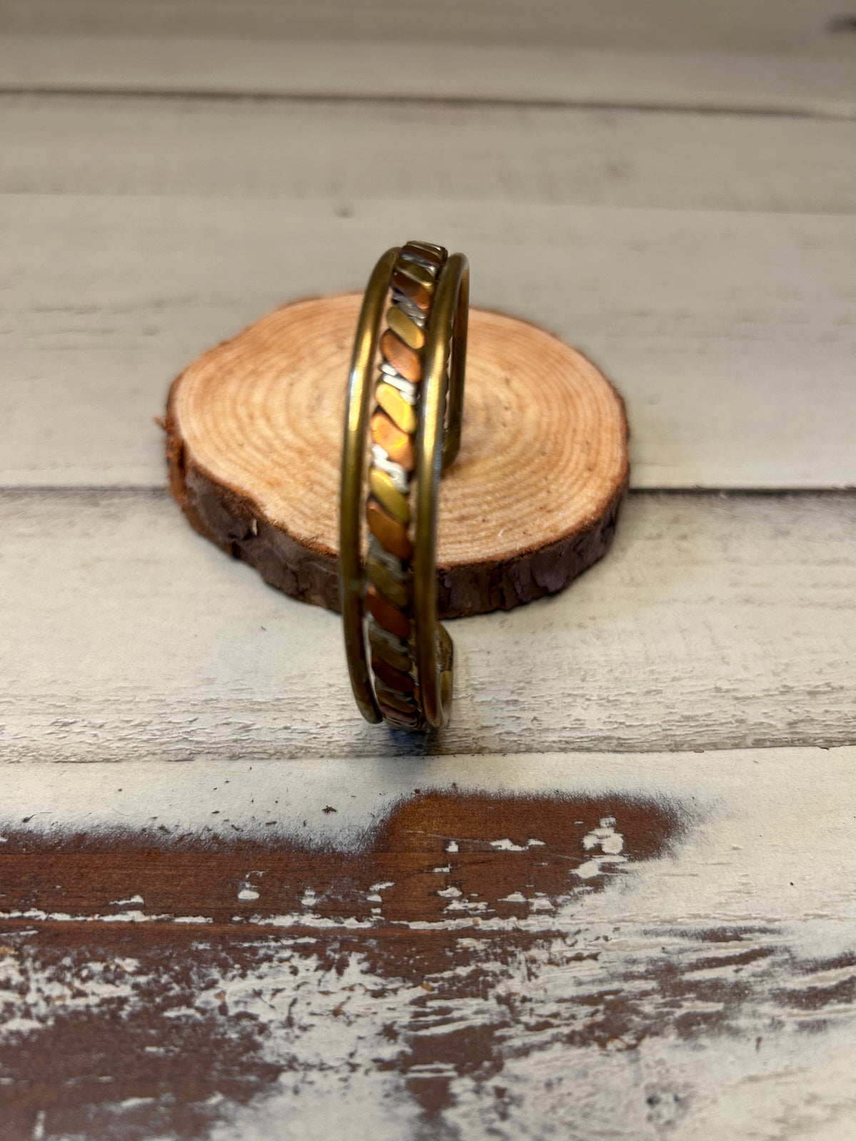Braided Mixed Metal Cuff Bracelet