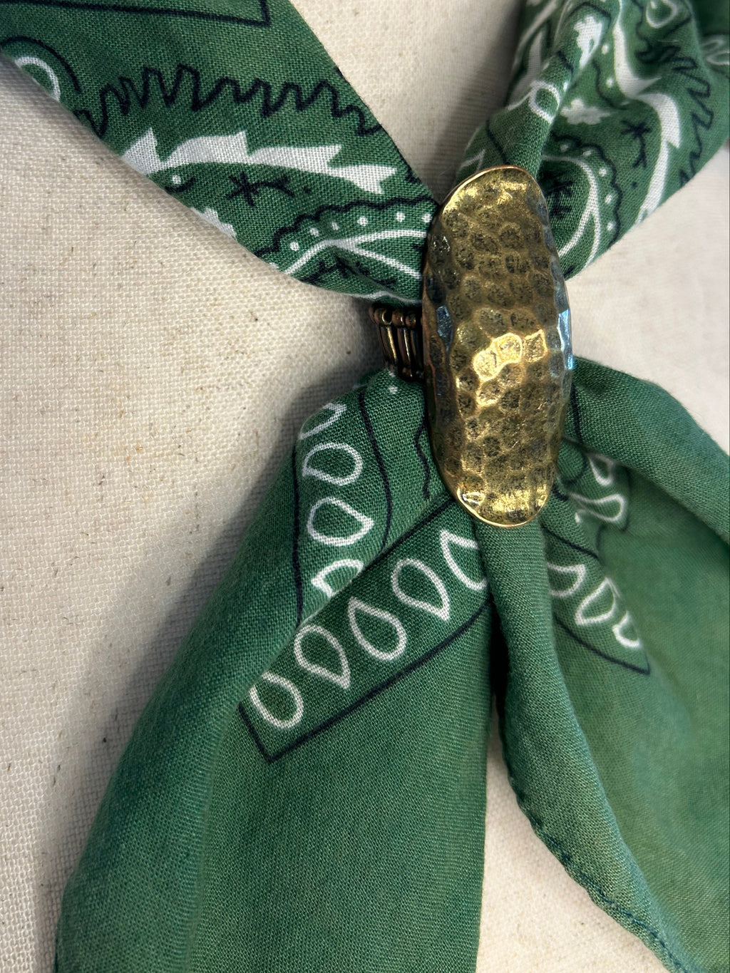 The Sagebrush Geometric & Hammered Brass Slide Set